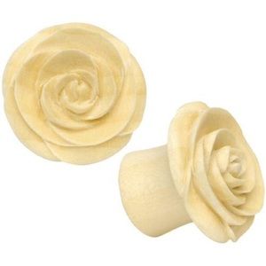 Rose Plugs 5/8” Wood Body Jewelry